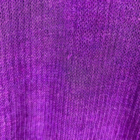 Eileen Fisher Small Sweater Thin Pullover 100% Wool Bright Purple V-Neck Sheer - Picture 3 of 5